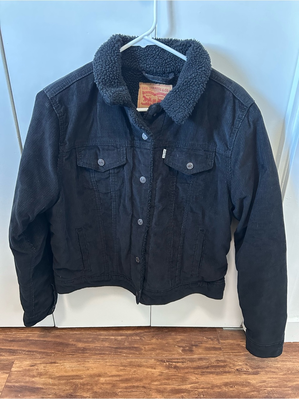 Levi's Black Corduroy Jacket with Sherpa Collar